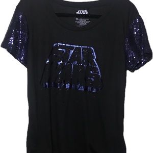 FifthSun Star Wars t-shirt M sequined sleeve black